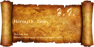 Hornyik Iván névjegykártya